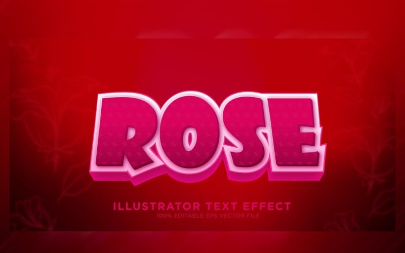 Rose Illustrator Text Effect Illustration
