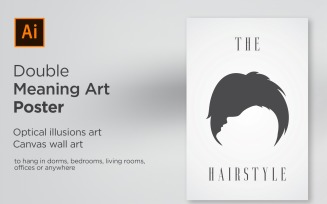 The Hairstyle Double Meaning Poster Design Illustration