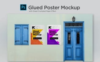 Poster Glued Paper Product Mockup