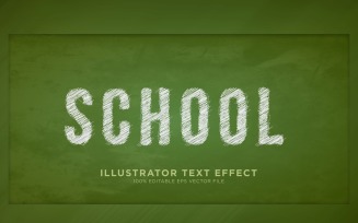 School illustrator Text Effect Illustration