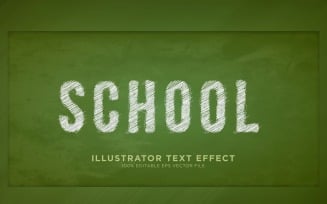 School illustrator Text Effect Illustration