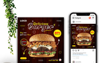 Restaurant Fast Food Post Template Social Media