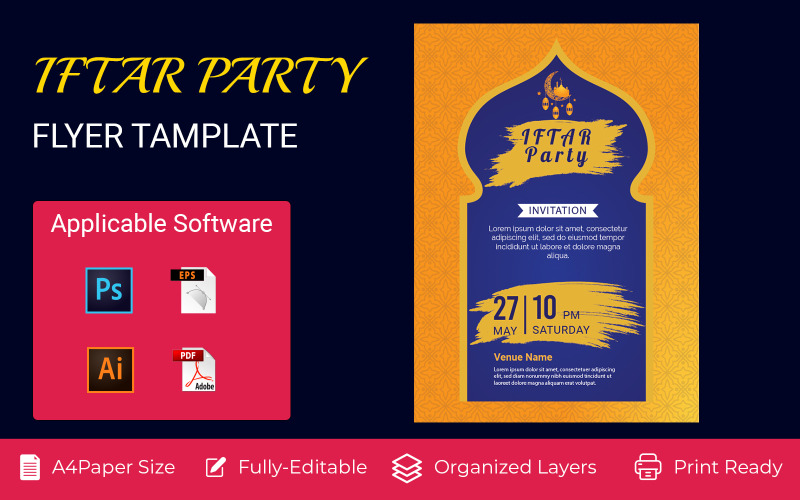 Ramadan Flyer for Ifter Party Seminar Corporate identity template Corporate Identity