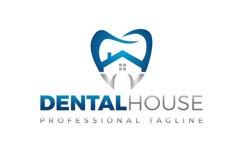 Teeth Care Dentistry House Dental Logo Design Logo Template