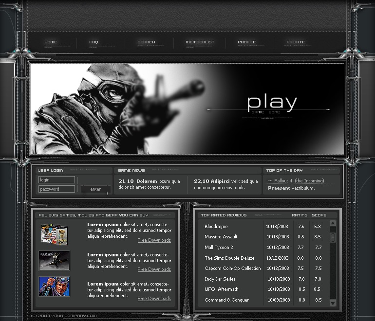 Games PhpBB Template 17893