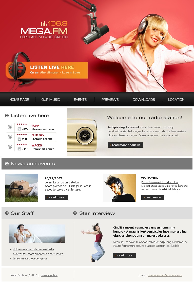 Radio Website Website Template 17837