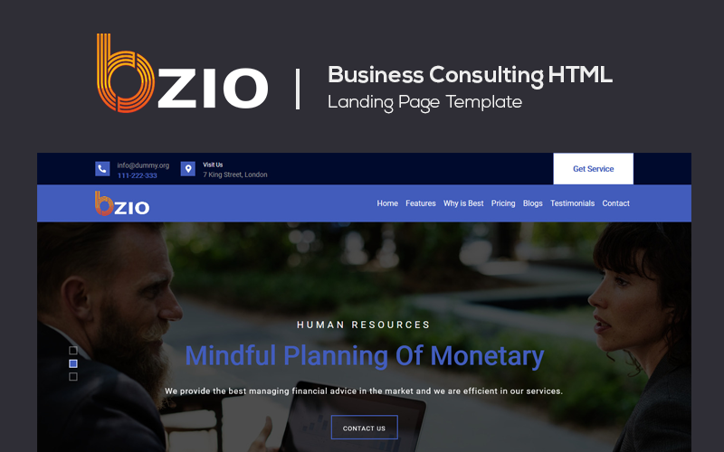 Bizo - Business Marketing HTML Template Landing Page Template