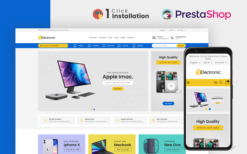 T Electronics Store PrestaShop-thema