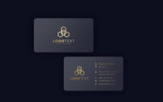 Black Business Card Mockup with Golden Text Product Mockup