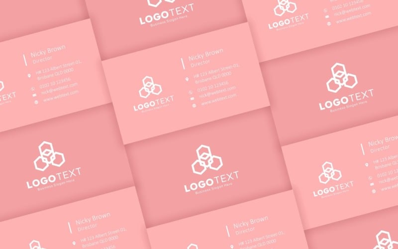 Collage of Pink Business Card Product Mockup