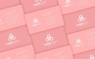 Collage of Pink Business Card Product Mockup
