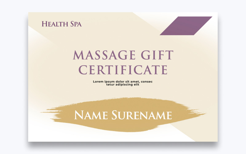 Free Modern Massage Gift Certificate Template