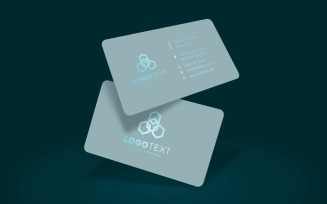 Plastic Business Card Mockup with Reflected Text Product Mockup