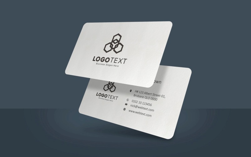 Realistic White Business Card Product Mockup