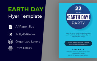 Cyan Earth Day Flyer Design Corporate identity template