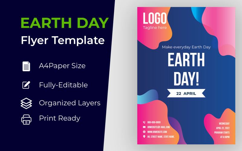 Earth Day Colorful Flyer Design Corporate identity template Corporate Identity