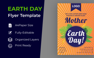 Earth Day Floral Flyer Design Corporate identity template