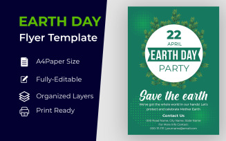 Earth Day Natural Flyer Design Corporate identity template