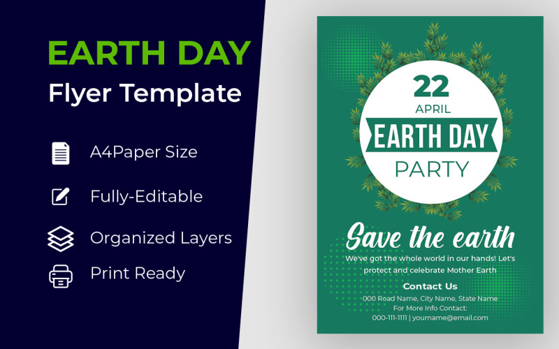 Earth Day Natural Flyer Design Corporate identity template Corporate Identity