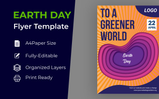 Earth Day Paper-Cut Flyer Design Corporate identity template