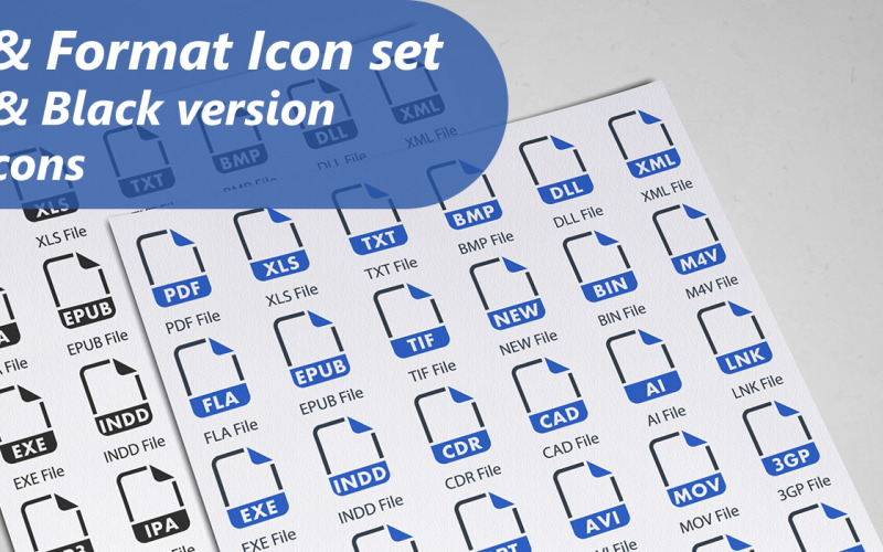 File and Format Iconset template Icon Set