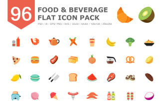 Food&Beverage Color Flat Iconset template