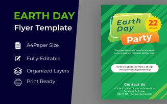 Green Earth Day Flyer Design Corporate identity template