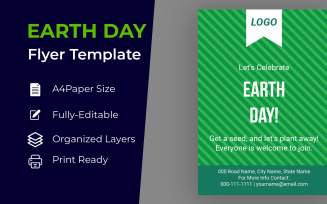 Happy Earth Day Flyer Design Corporate identity template