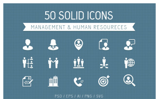 Management Solid Iconset template