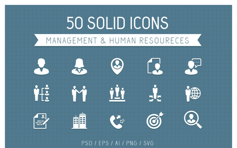Management Solid Iconset template Icon Set