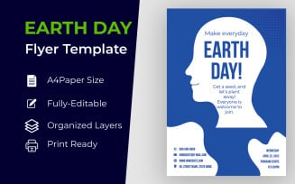Mother Nature Earth Day Flyer Design Corporate identity template