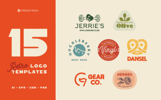 15 Retro Logos and Badges Logo Template