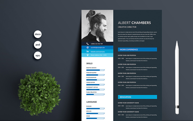 Albert Chambers Premium Printable Resume Templates