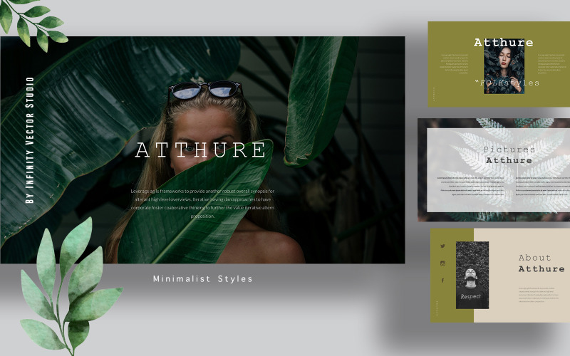Atthure Fashion Powerpoint template PowerPoint Template