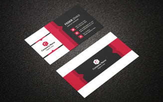 Black Red Company Business Card Cororate Identity Template