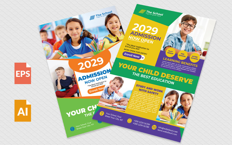 School Admission Flyer Template Corporate Identity