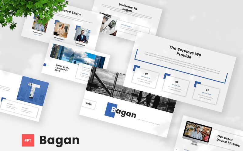 Bagan - Annual Report Powerpoint Template PowerPoint Template