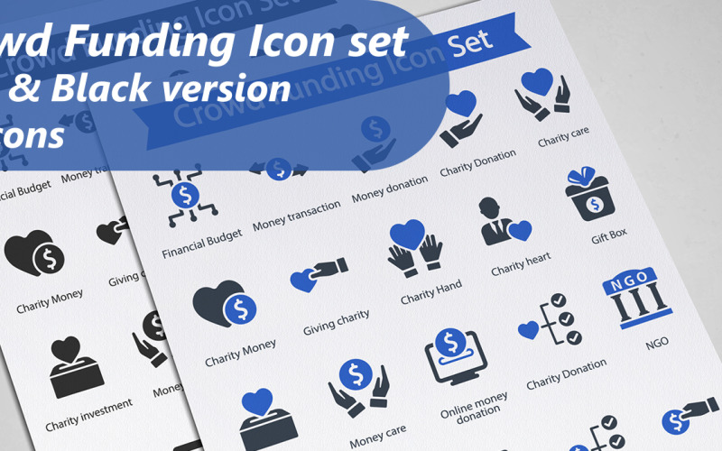 Crowd Funding Iconset template Icon Set