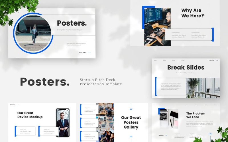 Posters - Startup Pitch Deck Powerpoint Template PowerPoint Template