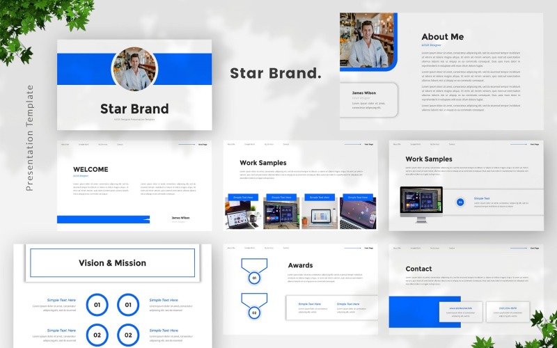 Star Brand - UI/UX Designer Powerpoint Template PowerPoint Template