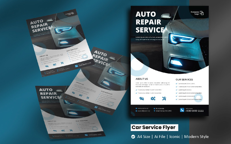Car Service Flyer Brochure Corporate Identity