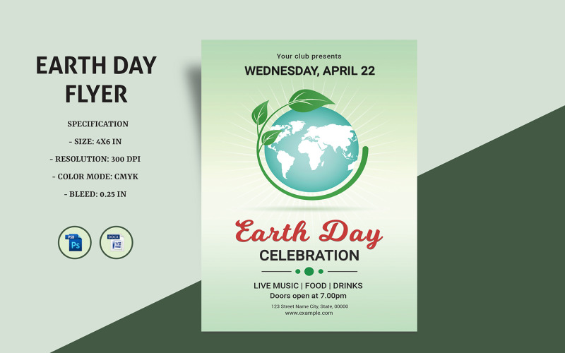 Earth Day Celebration Flyer Corporate Identity
