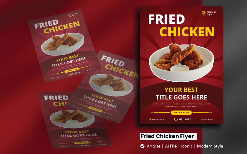 Fried Chicken Flyer Brochure Corporate Identity