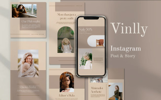 Vinlly - Instagram Stories & Post Template Minimalist Social Media