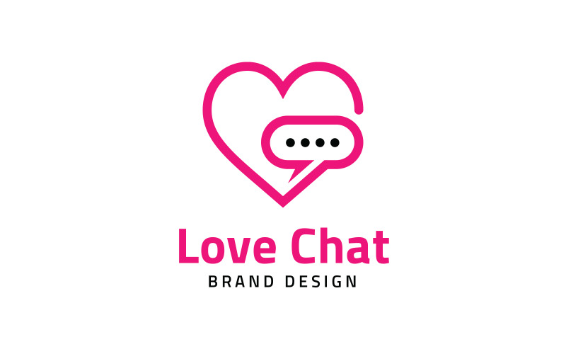 Love Chat Logo - Heart Logo template Logo Template