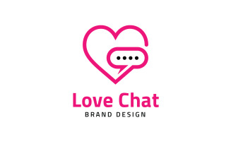 Love Chat Logo - Heart Logo template