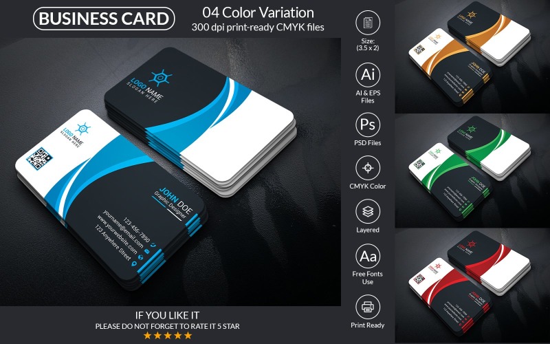 Creative Business Card With Vector And PSD Format Corporate Identity