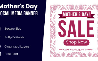 Floral Mothers Day Banner Background