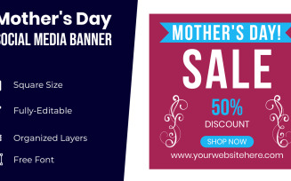 Floral Mothers Day Social Media Banner