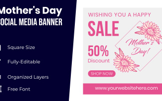 Flower Mothers Day Banner Design
